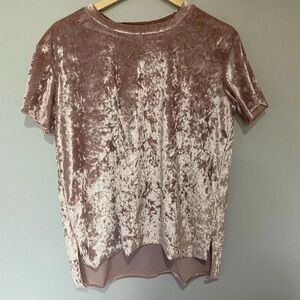 Project 28 Pink Crushed Velvet T-Shirt